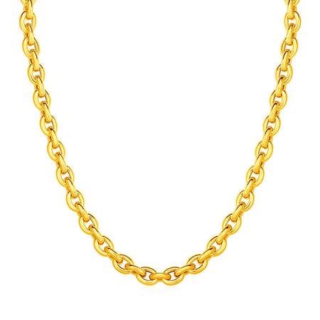 14k Yellow Gold Polished Oval Link Necklace