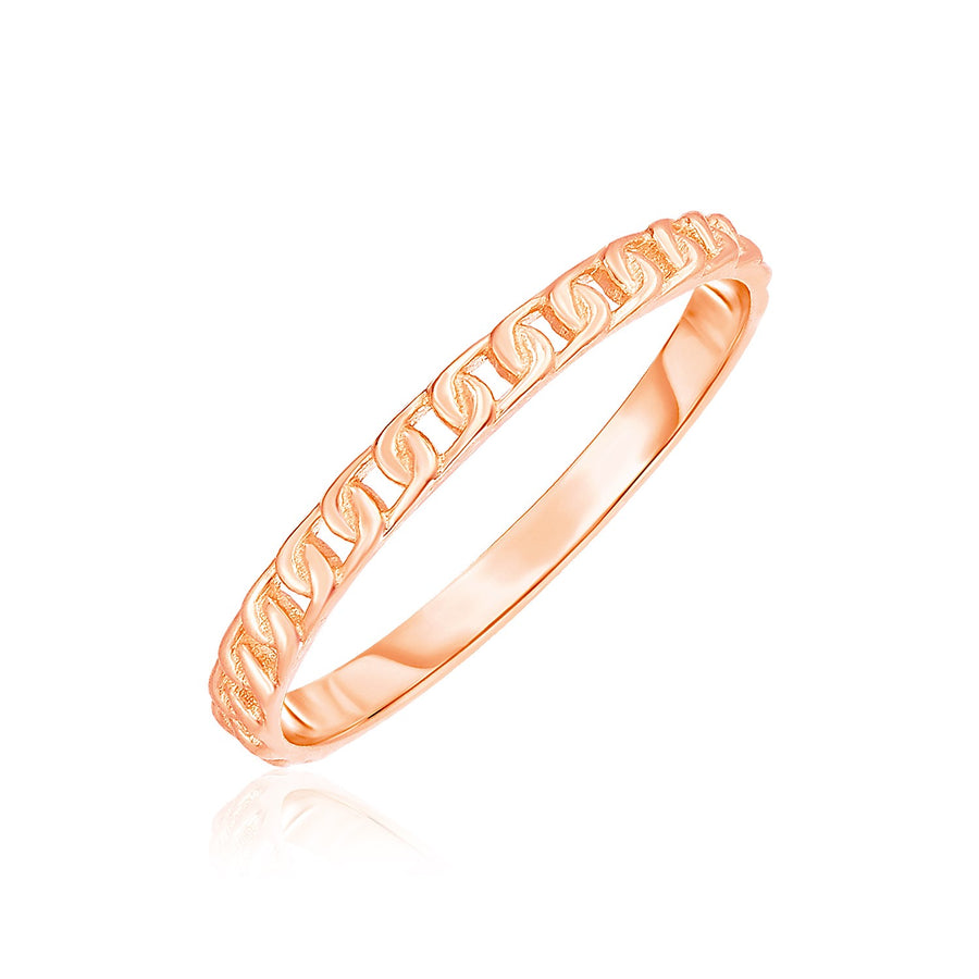 Ring W/ Bead Texture - 14k Rose Gold
