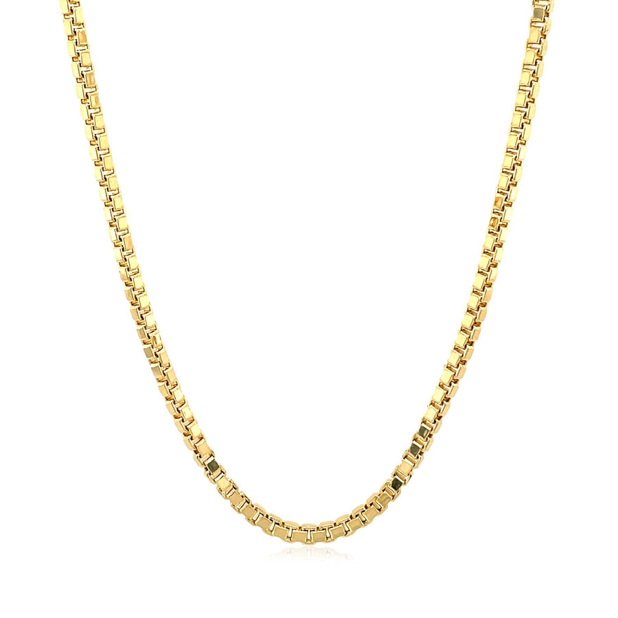 2.0mm Semi Solid Box Chain - 14k Yellow Gold