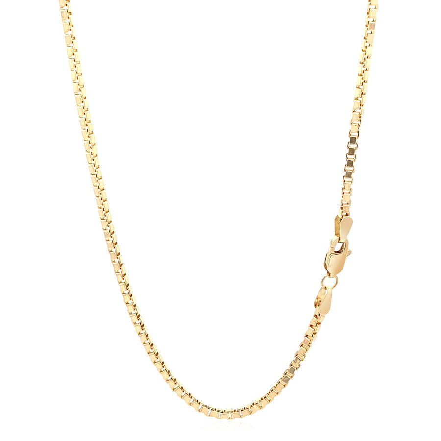 2.0mm Semi Solid Box Chain - 14k Yellow Gold