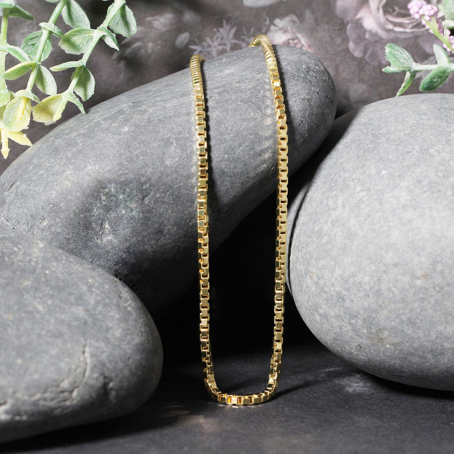 2.0mm Semi Solid Box Chain - 14k Yellow Gold