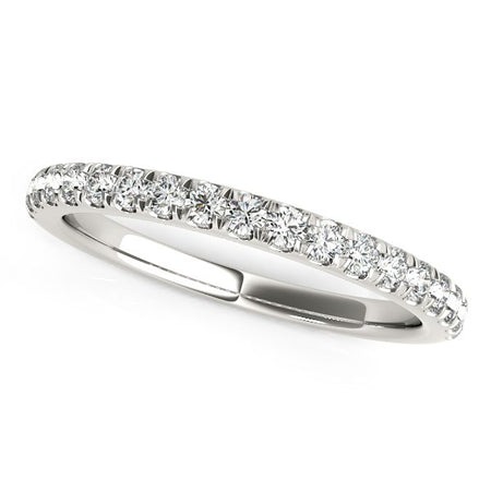 (1/4 cttw) Pave Set Diamond Wedding Ring - 14k White Gold