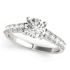 (1 cttw) Round Trellis Setting Diamond Engagement Ring - 14k White Gold