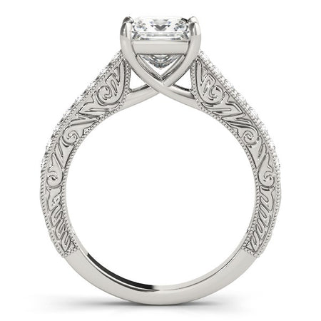 (1 1/4 cttw) Princess Cut Diamond Engagement Ring - 14k White Gold