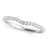 (1/8 cttw) Curved Pave Setting Diamond Wedding Ring - 14k White Gold