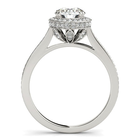 (2 cttw) Classic Channel Slim Shank Diamond Engagement Ring - 14k White Gold