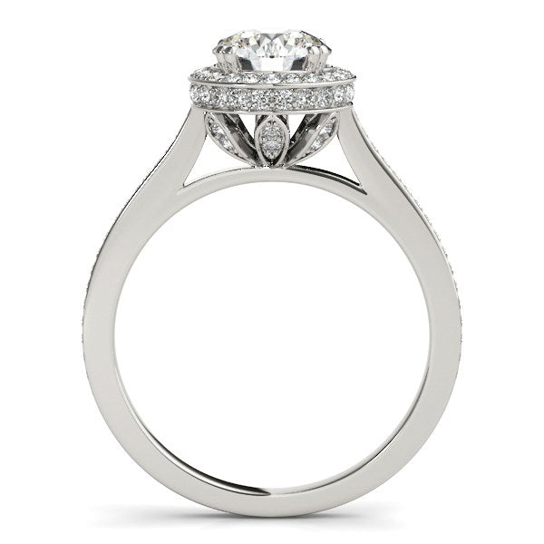 (2 cttw) Classic Channel Slim Shank Diamond Engagement Ring - 14k White Gold