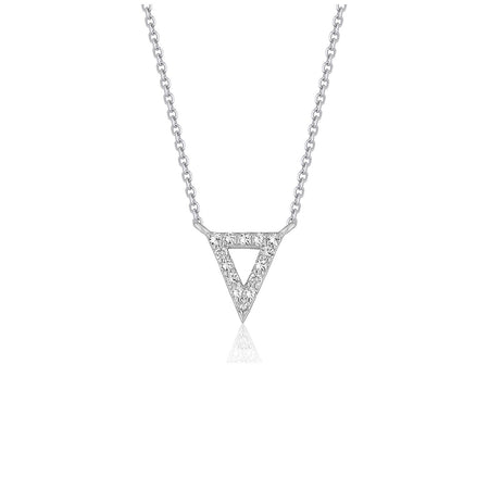 Diamond Inverted Triangle Pendant in 14k White Gold