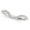 (1/6 cttw) Wavy Design Round Diamond Wedding Ring - 14k White Gold