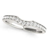 (1/4 cttw) Curved Style Diamond Wedding Ring - 14k White Gold