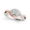 (5/8 cttw) Infinity Style Two Stone Diamond Ring - 14k White And Rose Gold