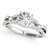 (1 1/4 cttw) Diamond Engagement Ring W/ Multirow Split Shank - 14k White Gold