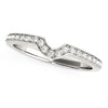 (1/8 cttw) Modern Curved Prong Set Diamond Wedding Band - 14k White Gold