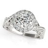 (1 5/8 cttw) Halo Set Diamond Engagement Ring - 14k White Gold