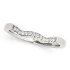(1/15 cttw) Wavy Style Diamond Wedding Ring - 14k White Gold