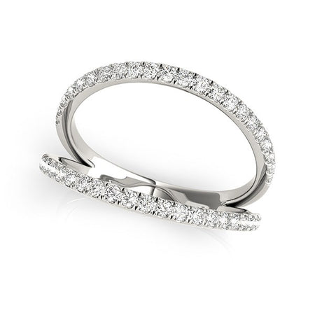 (1/4 cttw) Diamond Split Band Ring - 14k White Gold