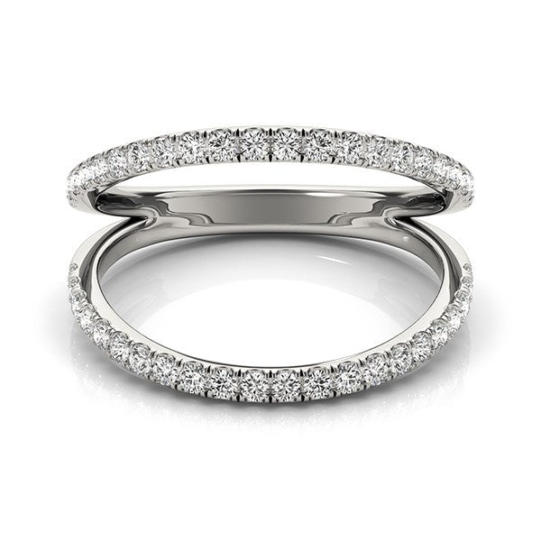 (1/4 cttw) Diamond Split Band Ring - 14k White Gold