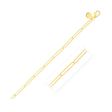 14k Yellow Gold Wire Paperclip Chain (2.7mm)