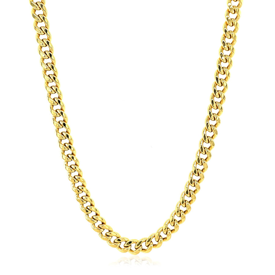 4.5mm Semi Solid Miami Cuban Chain - 14k Yellow Gold