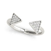 (1/5 cttw) Diamond Arrowhead Open Ring - 14k White Gold
