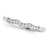 (1/20 cttw) Wave Style Milgrained Diamond Wedding Ring - 14k White Gold