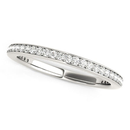 (1/4 cttw) Round Diamond Wedding Ring - 14k White Gold