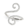 (1/2 cttw) Diamond Open Flourish Style Ring - 14k White Gold