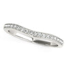 (1/4 cttw) Curved Diamond Wedding Ring - 14k White Gold