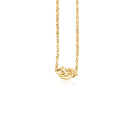 14k Yellow Gold Chain Necklace with Polished Knot