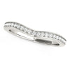 (1/6 cttw) Curved Diamond Wedding Band - 14k White Gold