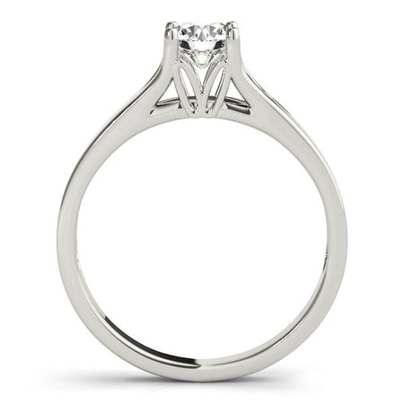 (1/2 cttw) Prong Set Style Solitaire Diamond Engagement Ring - 14k White Gold