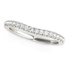 (1/4 cttw) Pave Set Round Curved Wedding Band - 14k White Gold