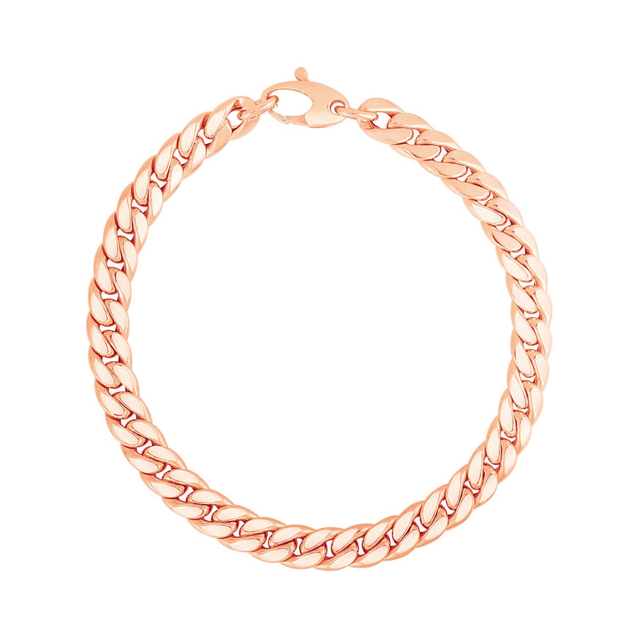 Cuban Link Bracelet - 14K Rose Gold