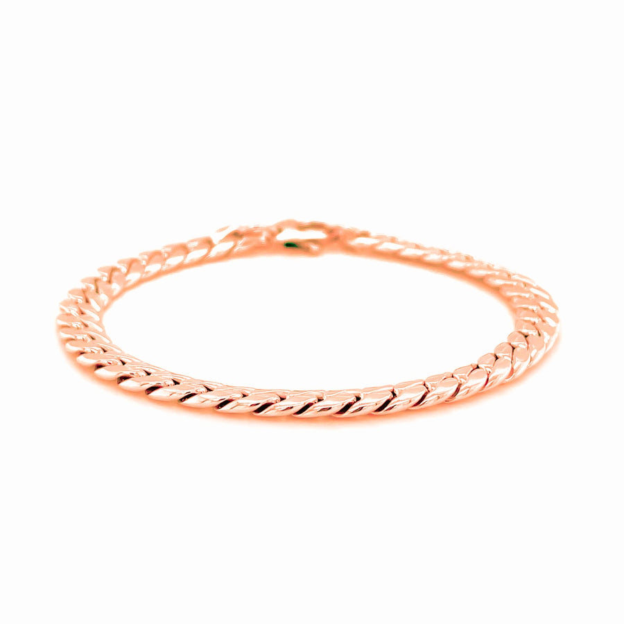 Cuban Link Bracelet - 14K Rose Gold