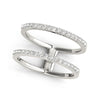 (1/3 cttw) Dual Band Design Ring W/ Diamonds - 14k White Gold