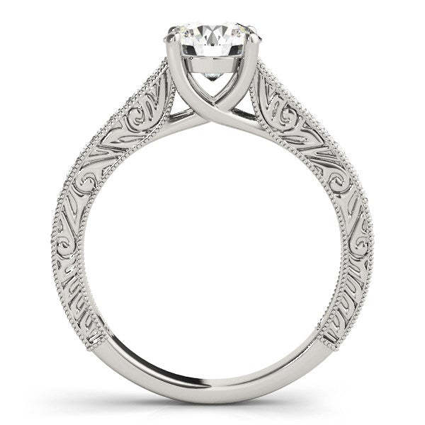 (1 1/4 cttw) Trellis Antique Style Diamond Engagement Ring - 14k White Gold