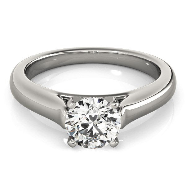 (1 cttw) Cathedral Design Solitaire Diamond Engagement Ring - 14k White Gold