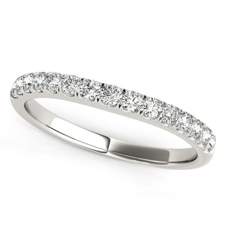 (1/4 cttw) Pave Set Style Diamond Wedding Band - 14k White Gold