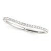 (1/10 cttw) Pave Style Setting Curved Diamond Wedding Band - 14k White Gold
