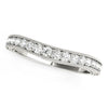 (1/4 cttw) Bead Border Curved Diamond Wedding Ring - 14k White Gold