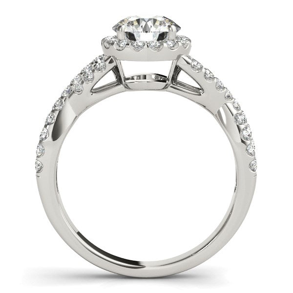 (1 1/2 cttw) Entwined Split Shank Diamond Engagement Ring - 14k White Gold