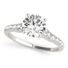(1 3/4 cttw) Diamond Engagement Ring With Single Row Band - 14k White Gold