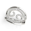 (1/2 cttw) Swirl Design Diamond Ring - 14k White Gold