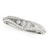 (1/3 cttw) Curved Antique Style Diamond Wedding Ring - 14k White Gold