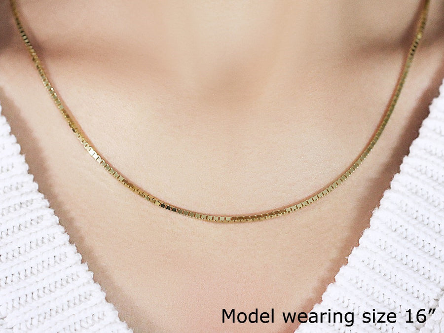1.6mm Classic Box Chain - 14K Yellow Gold