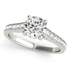 (1 1/3 cttw) Graduated Single Row Diamond Engagement Ring - 14k White Gold