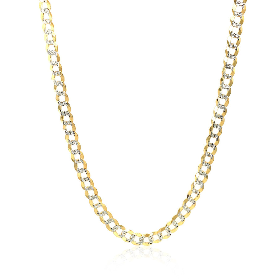 3.6 mm Pave Curb Chain - 14k Two Tone Gold