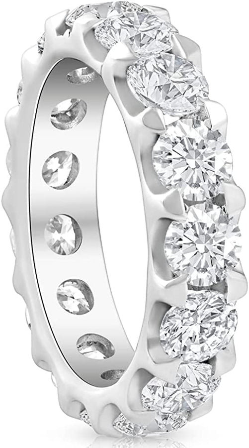 5 Ct Moissanite Eternity Ring in 10K White, Yellow, or Rose Gold (F-G,VVS2)
