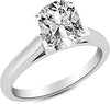 1 Ct GIA Certified Cushion Modified Cut Cathedral Solitaire Diamond Engagement Ring 14K White Gold (J Color VS2 Clarity)