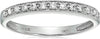 1/6 Carat (Ctw) Diamond Wedding Anniversary Band for Women, Half Eternity Petite round Diamond Engagement Ring 10K White Gold Prong Set with Milgrain 0.16 Cttw, Size 4-10